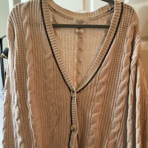 Cream cable knit cardigan